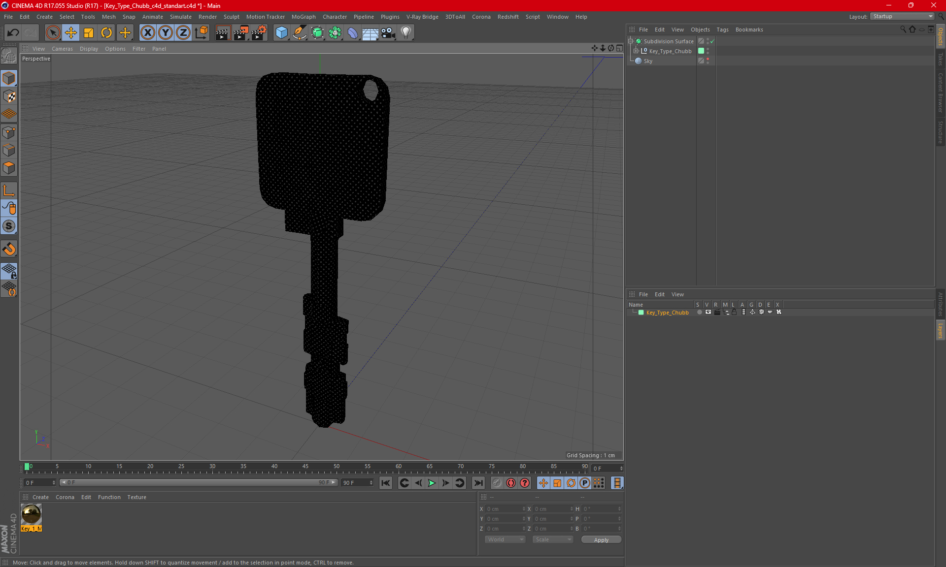 Key Type Chubb 3D model