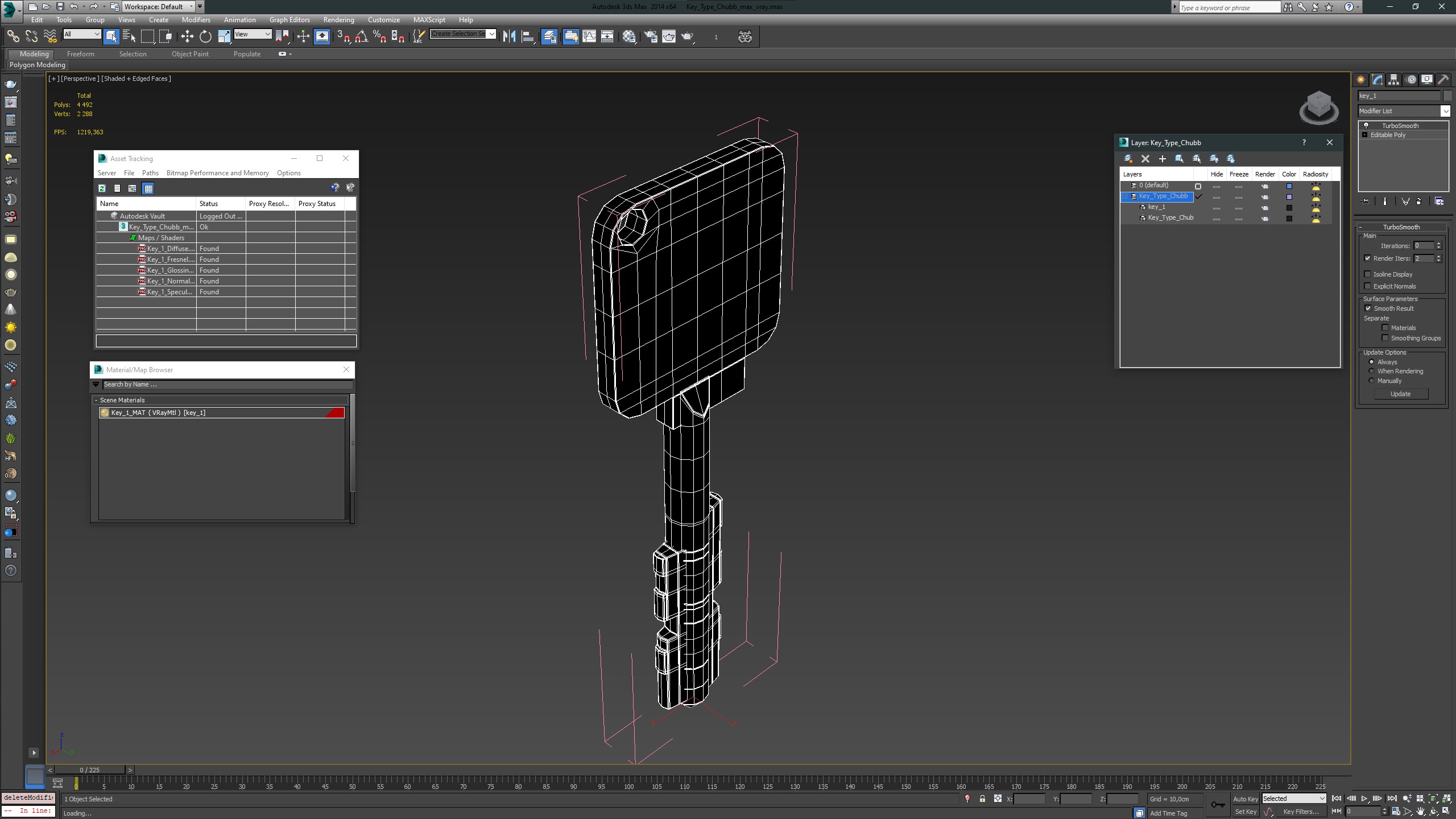 Key Type Chubb 3D model