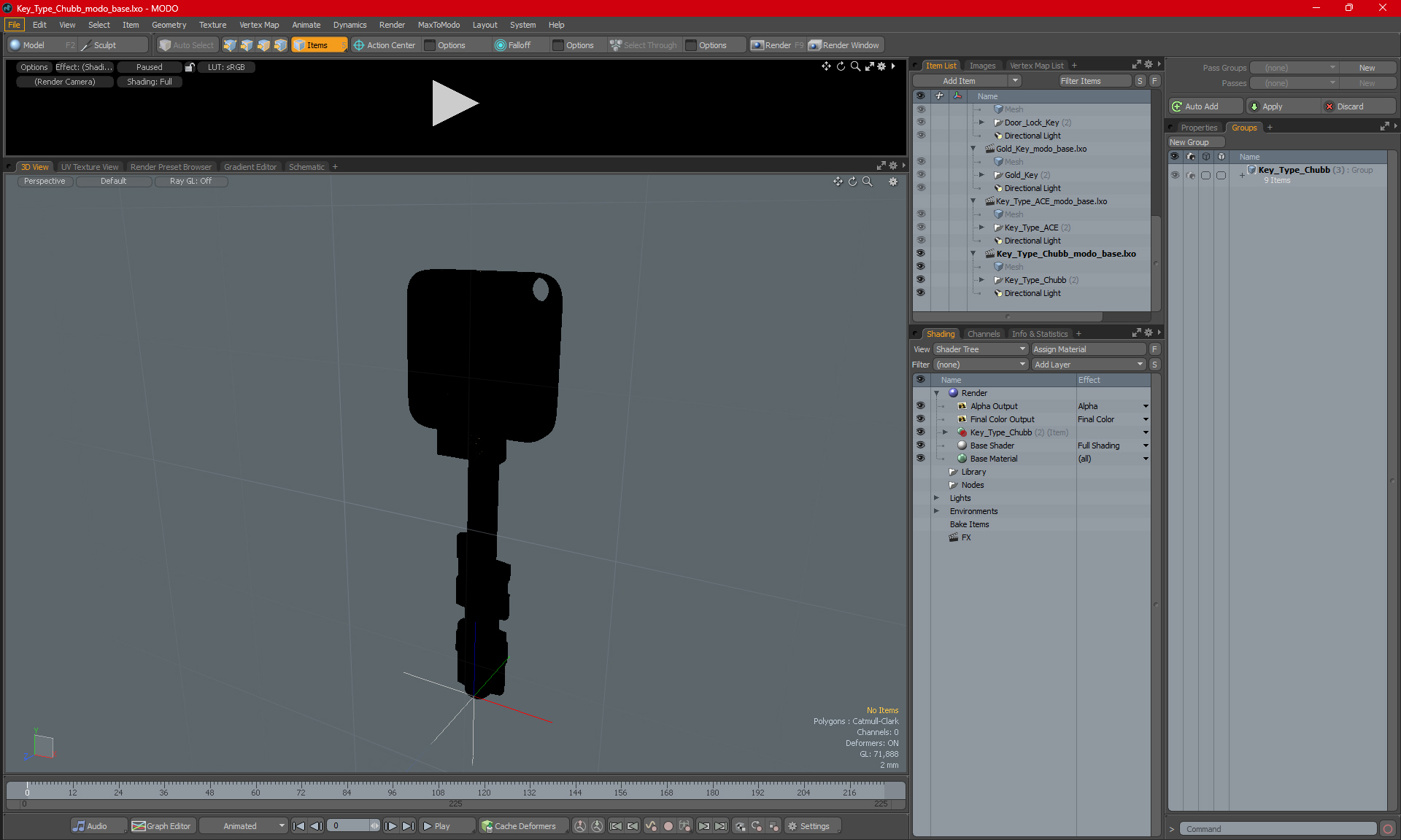 Key Type Chubb 3D model