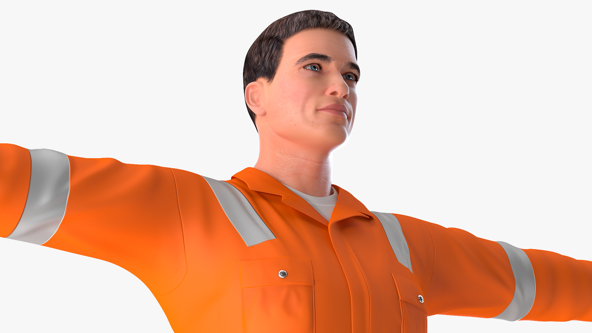 3D Road Worker T-Pose model