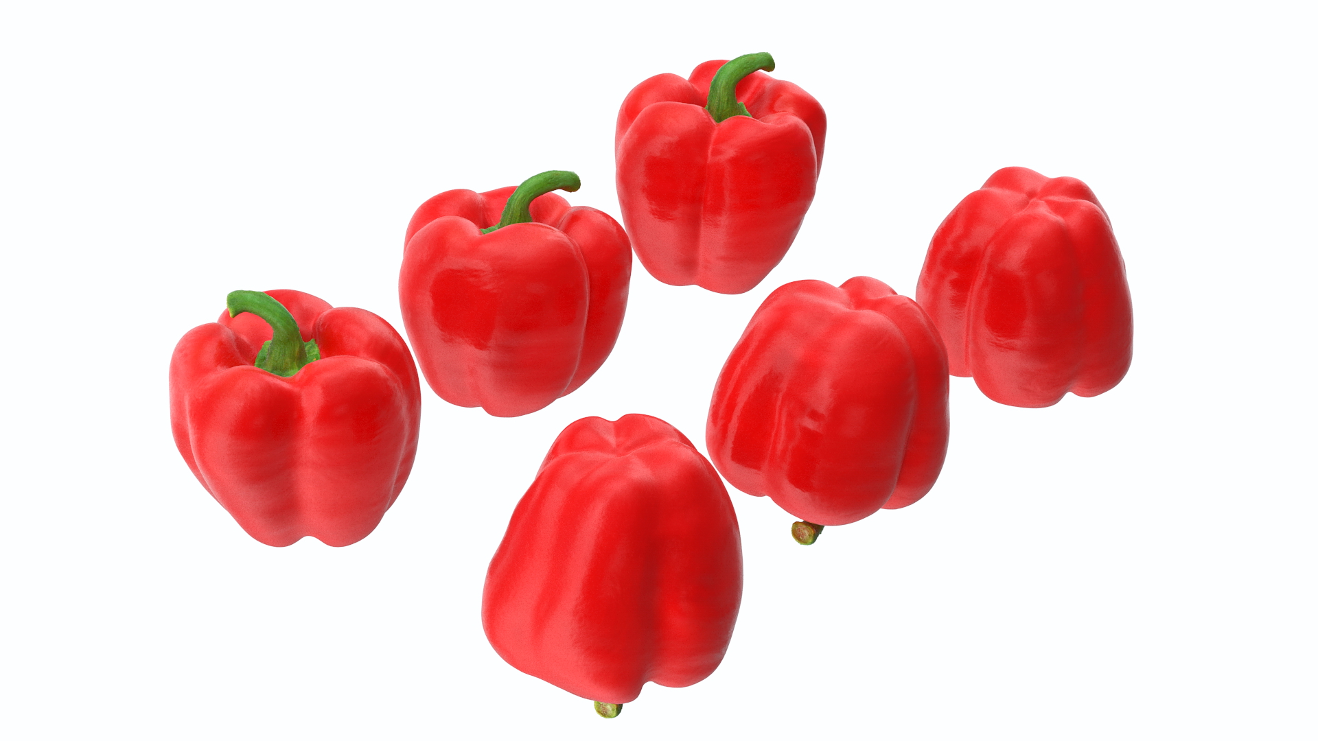 3D Wooden Basket with Bell Peppers
