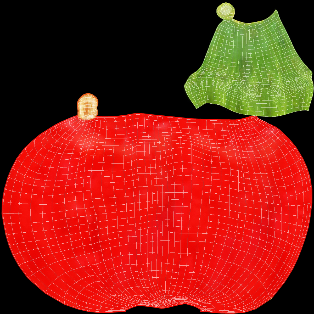 3D Wooden Basket with Bell Peppers