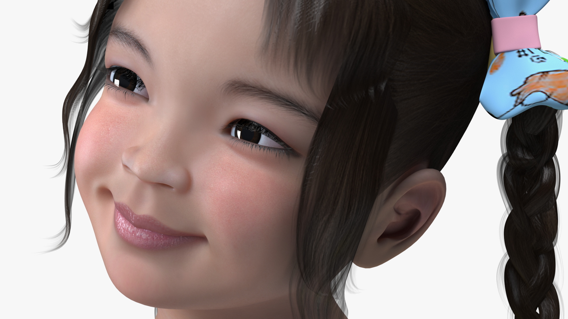 3D Chinese Little Girl a Panda Costume Sitting model
