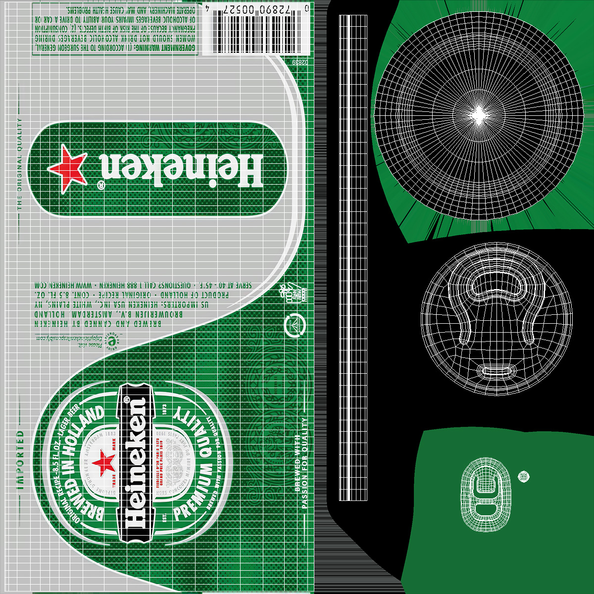 Beer Can Dispenser with Heineken 3D