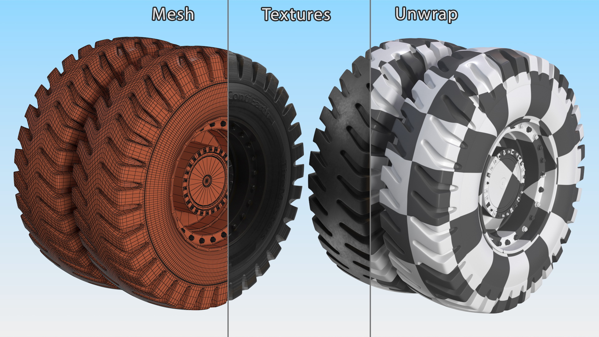 Heavy Duty Wheel for Reachstackers 3D model