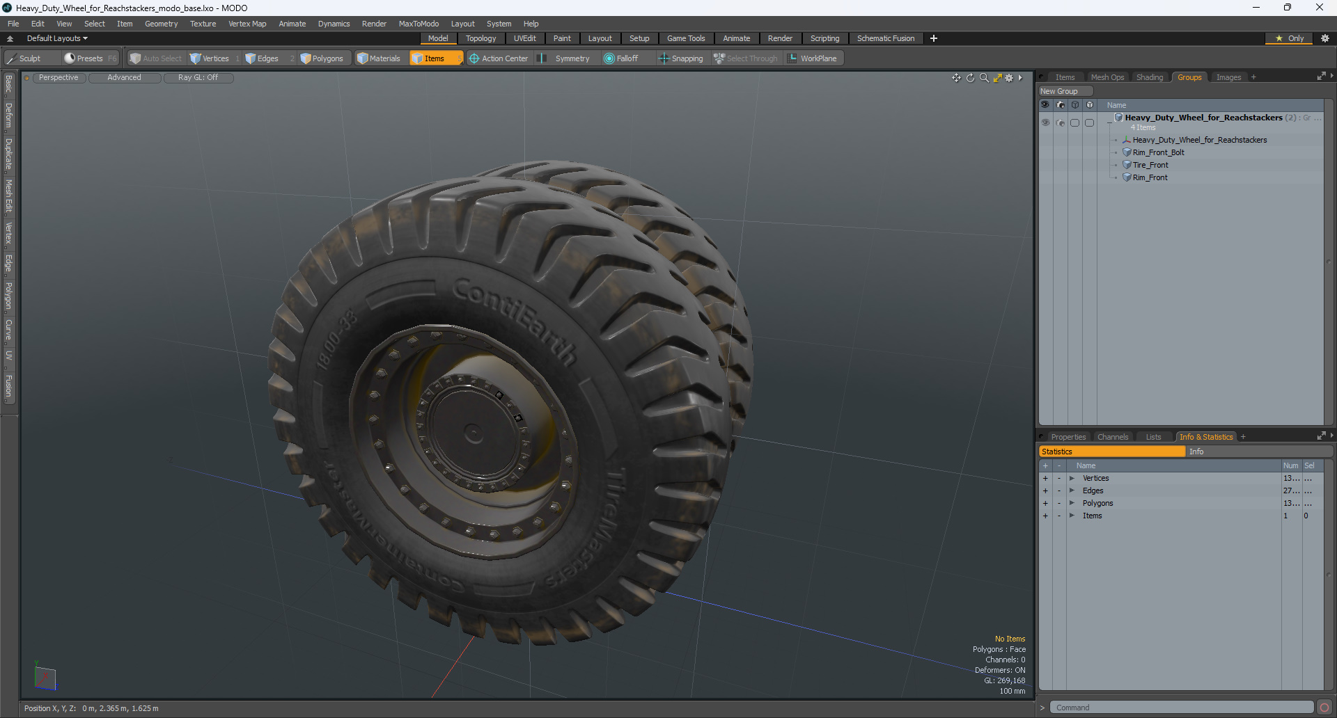 Heavy Duty Wheel for Reachstackers 3D model