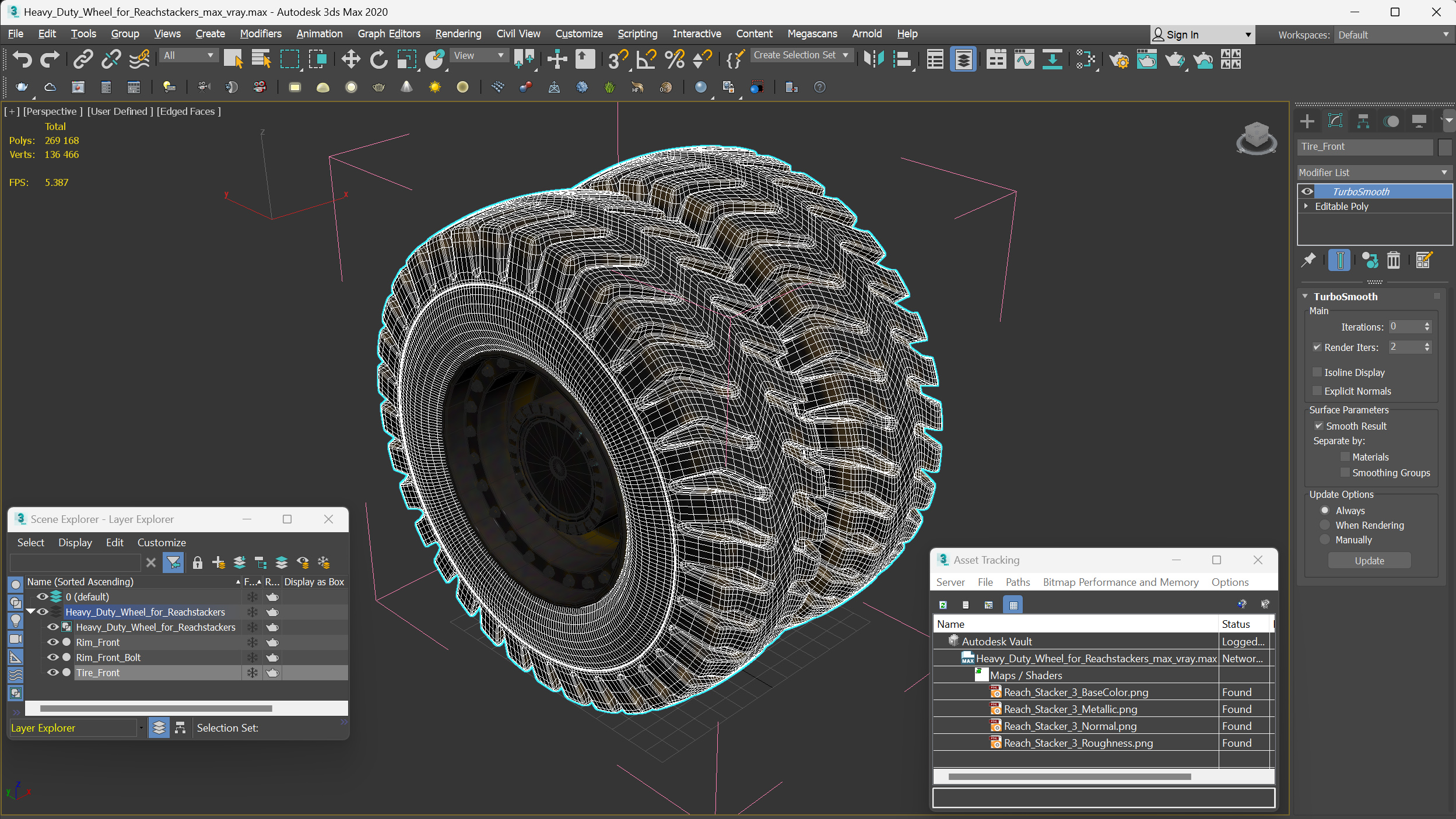 Heavy Duty Wheel for Reachstackers 3D model