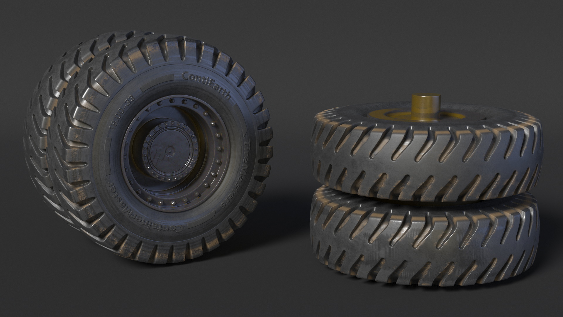 Heavy Duty Wheel for Reachstackers 3D model