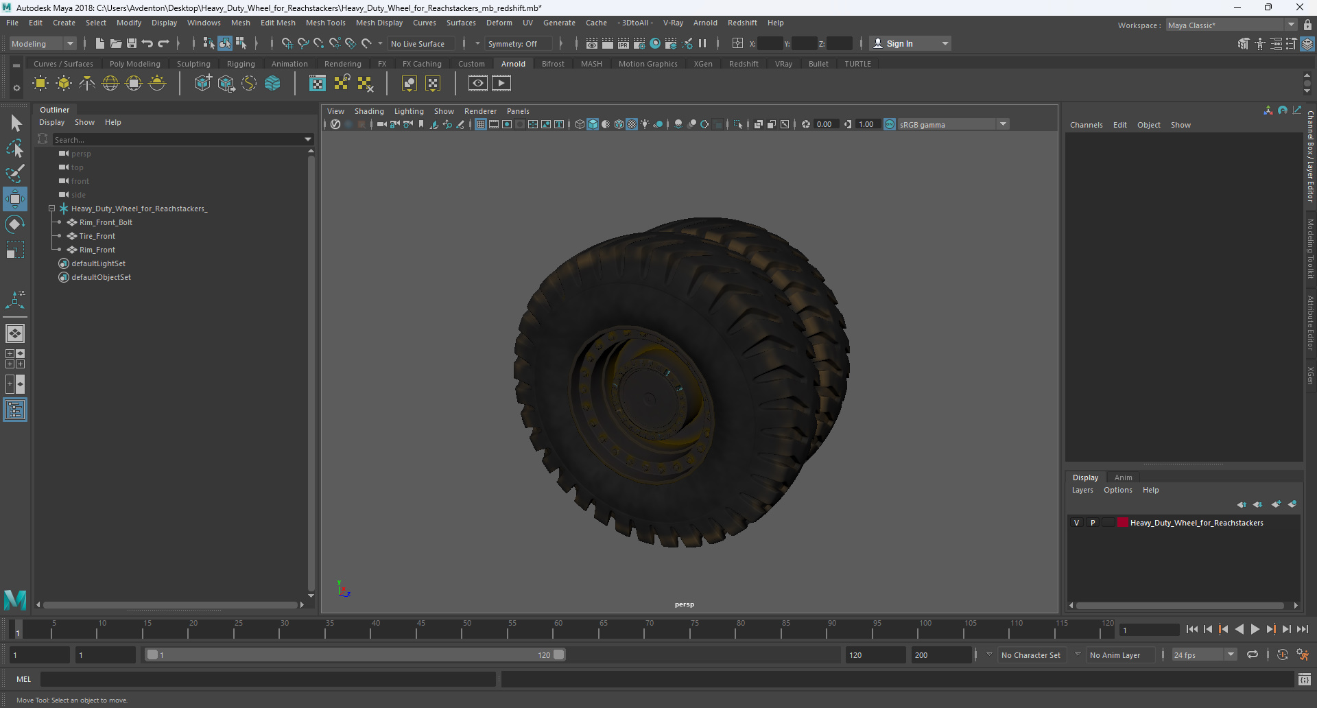 Heavy Duty Wheel for Reachstackers 3D model