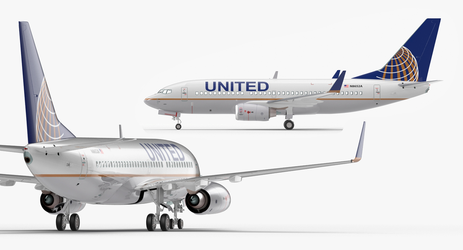 3D model Boeing 737 700 United Airlines