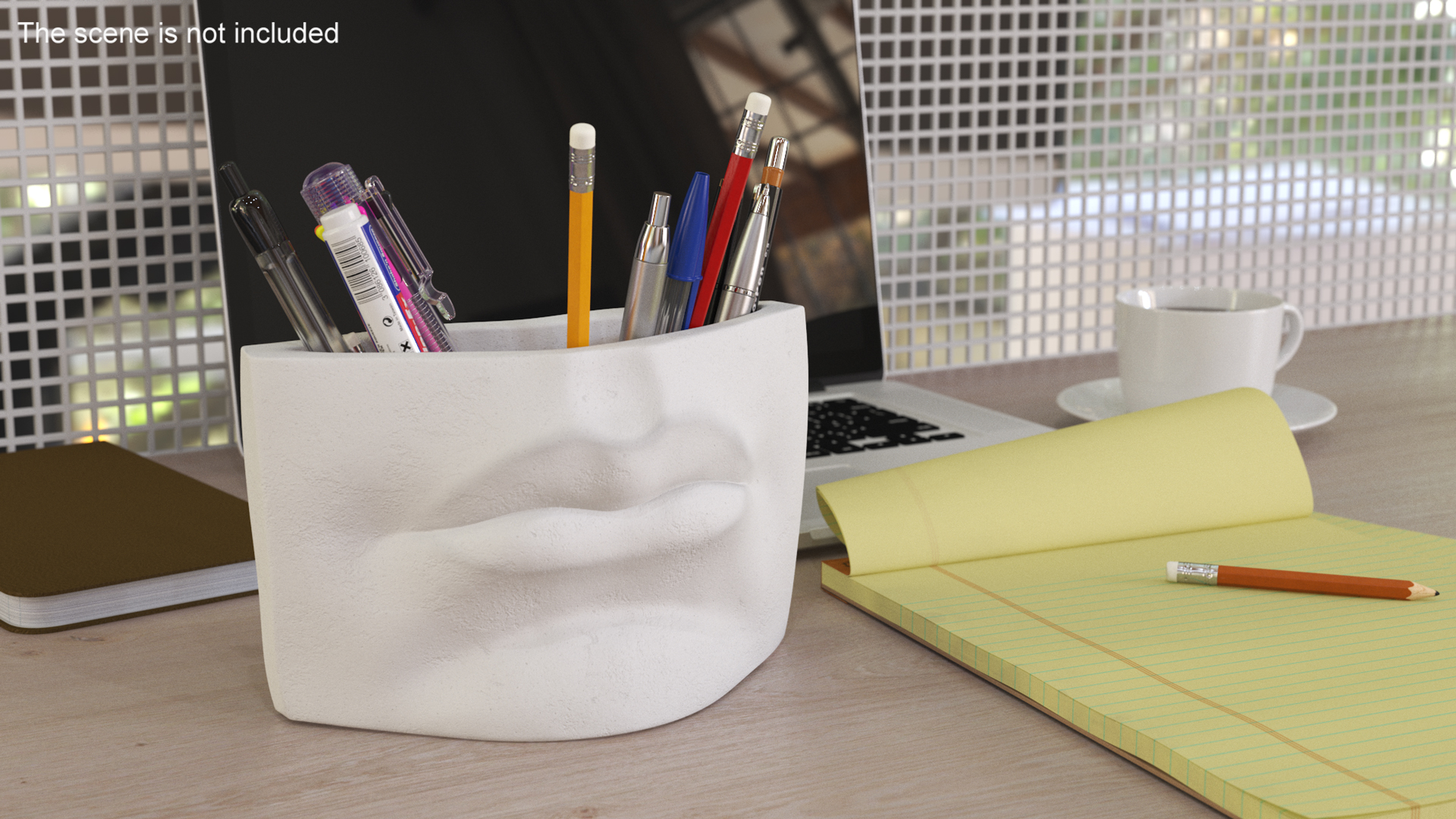 3D Michelangelo David lips decor Gypsum with Pens