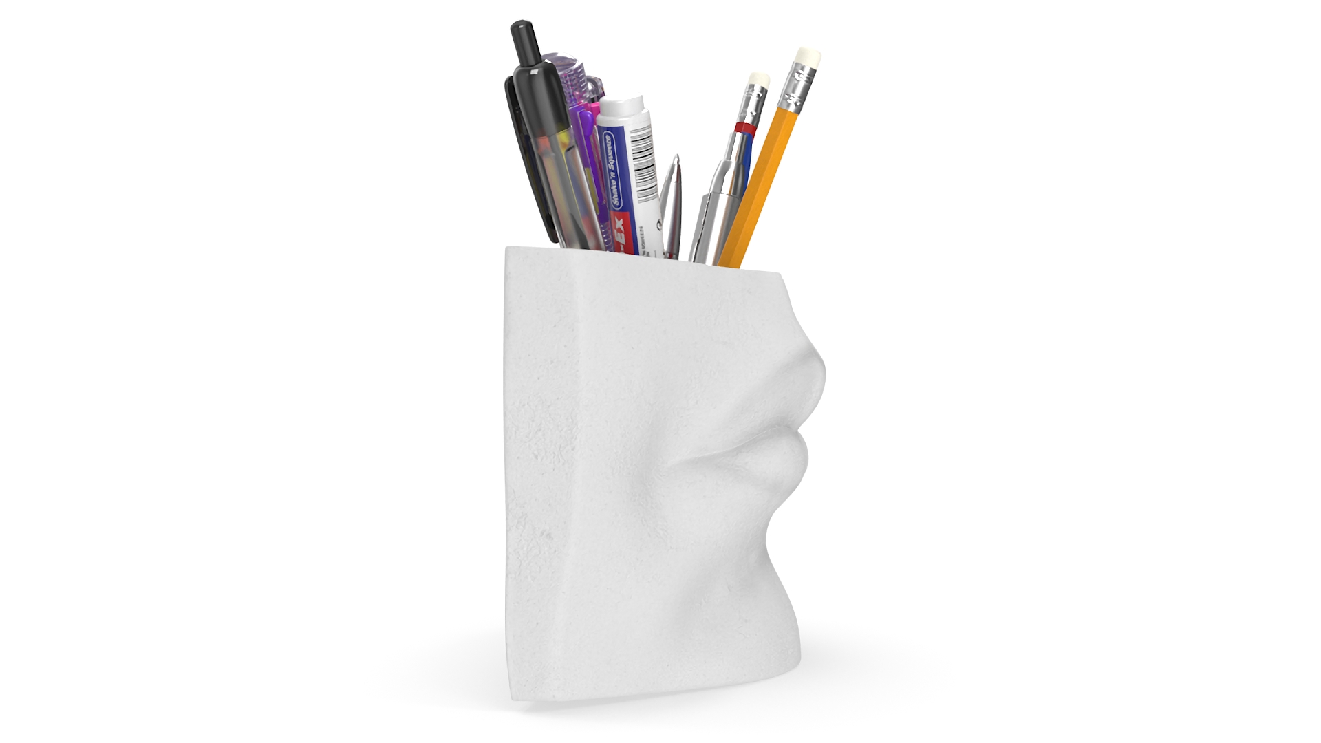 3D Michelangelo David lips decor Gypsum with Pens