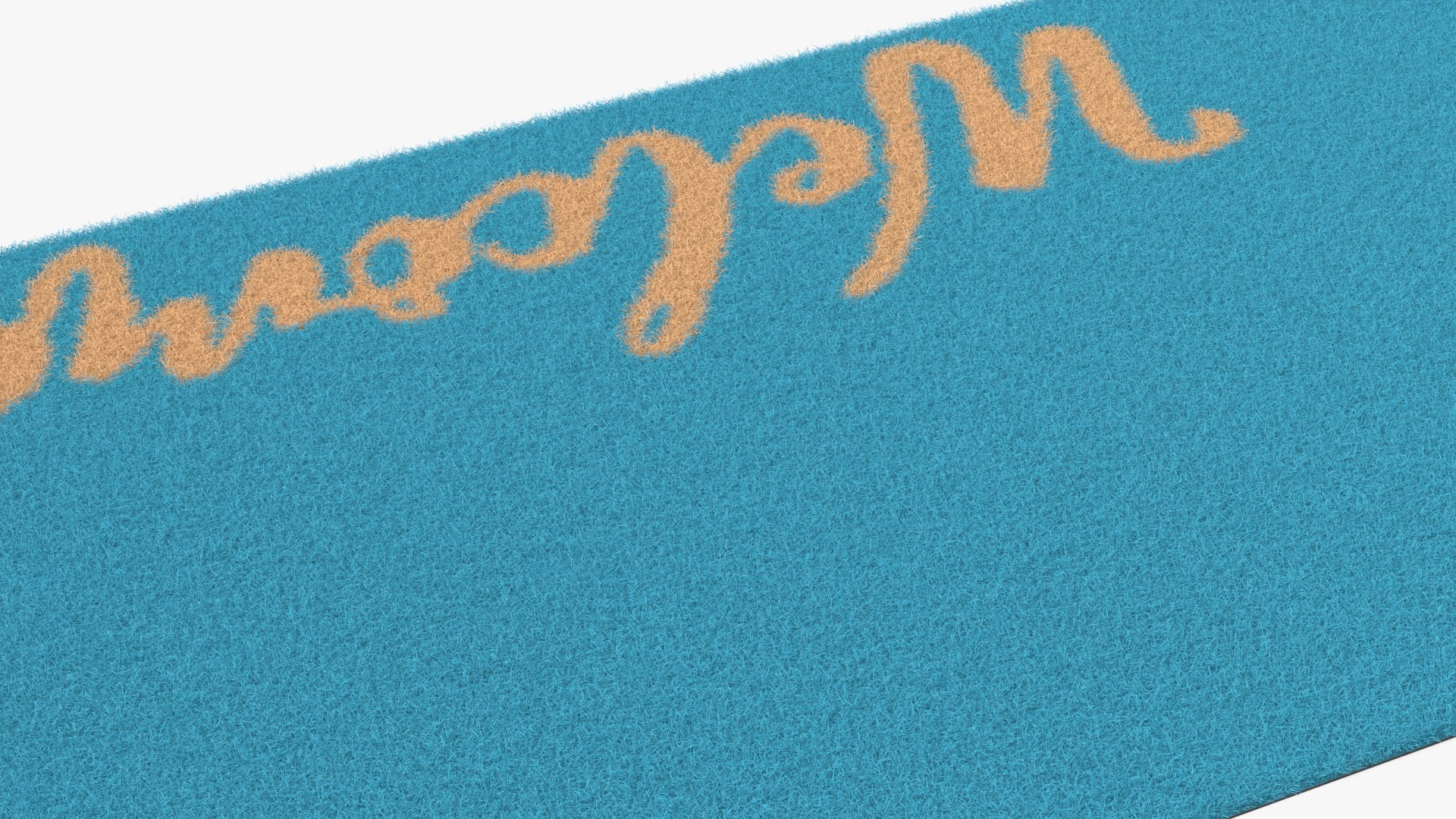 Dirt-Repellent Light Blue Door Mats Fur 3D model