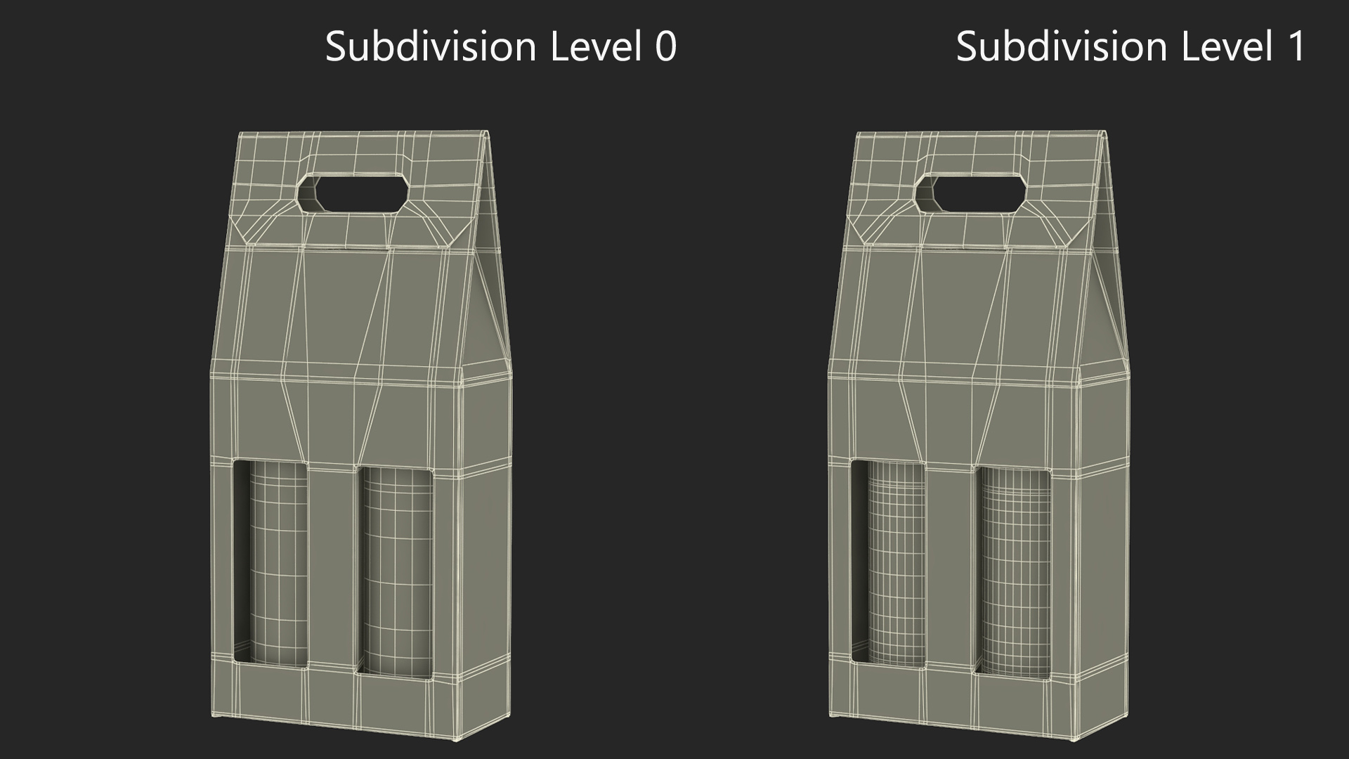 3D model Cardboard Craft Two Bottle Box