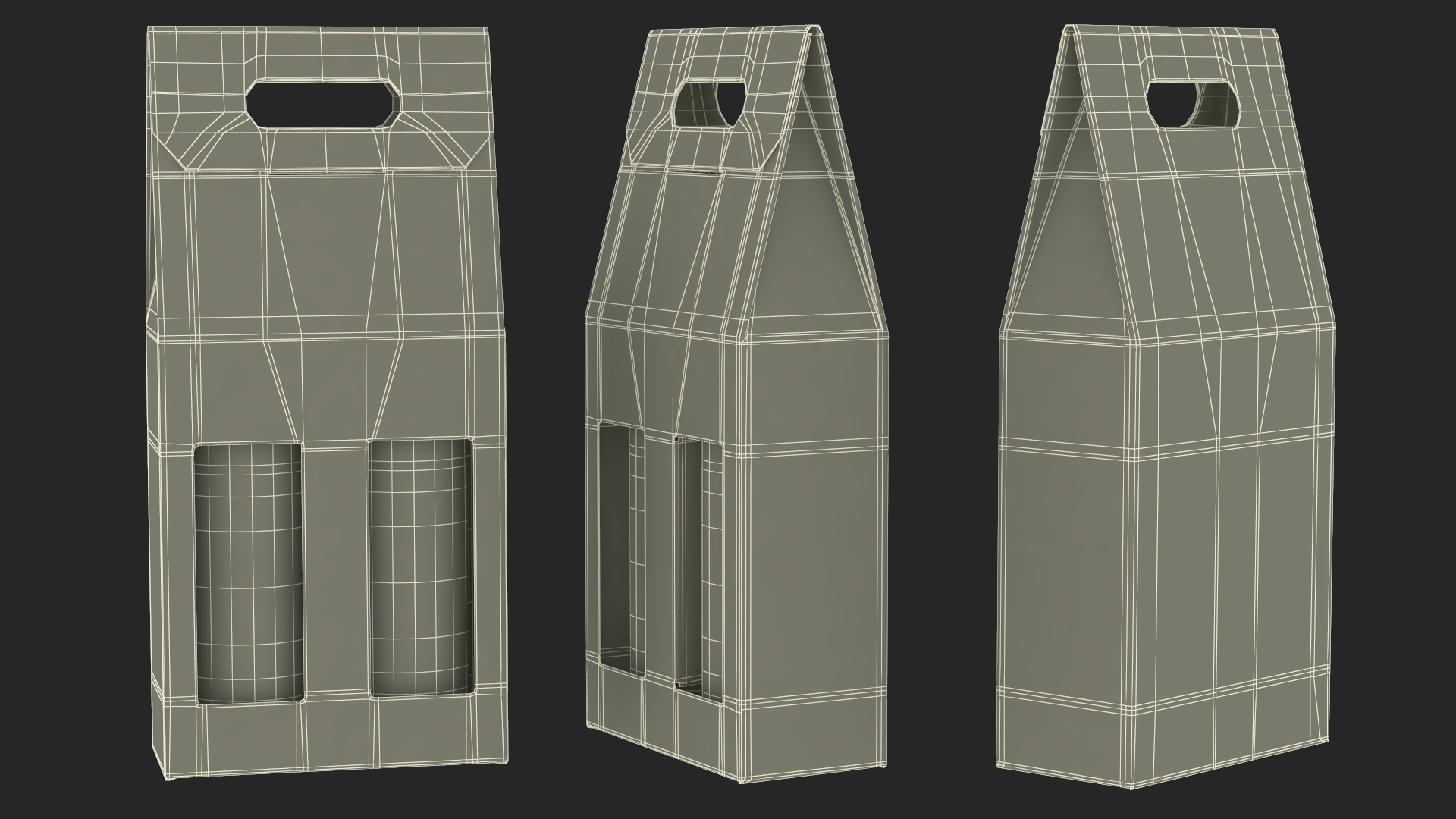 3D model Cardboard Craft Two Bottle Box