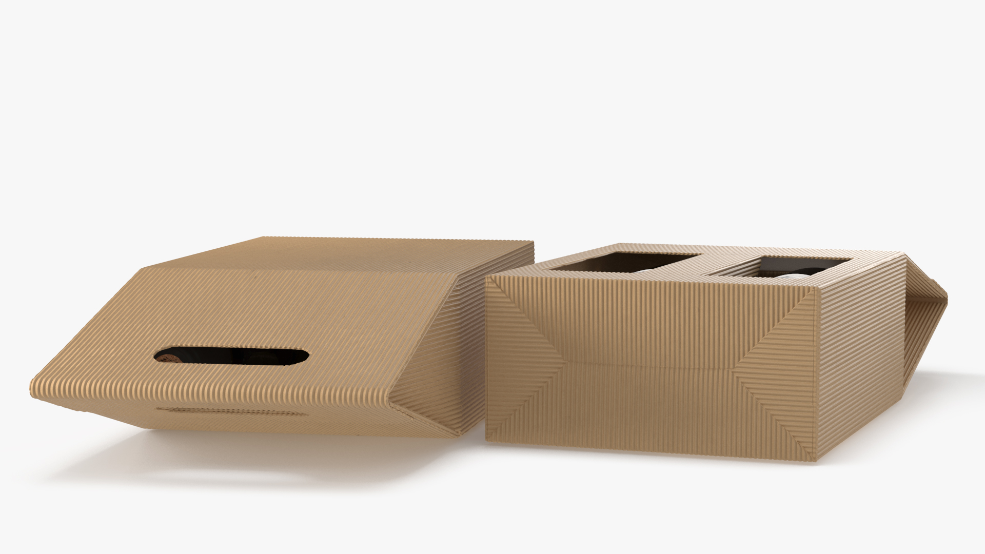 3D model Cardboard Craft Two Bottle Box