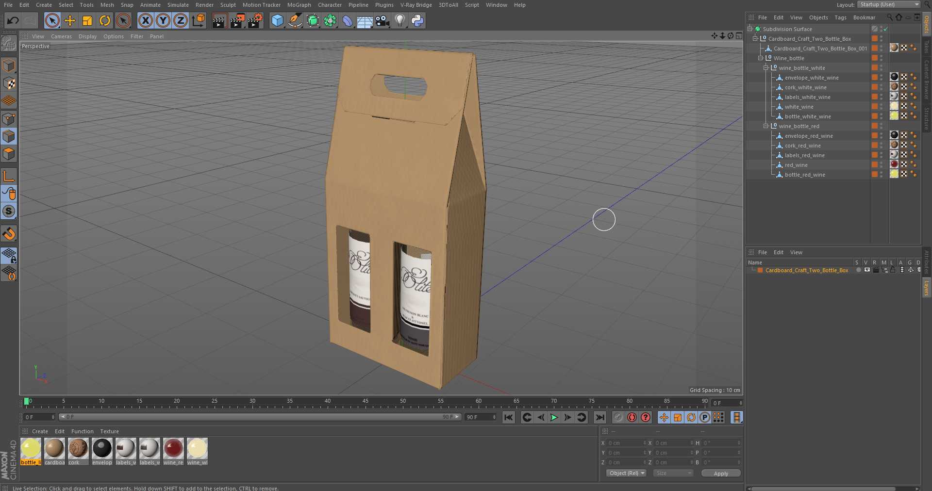 3D model Cardboard Craft Two Bottle Box