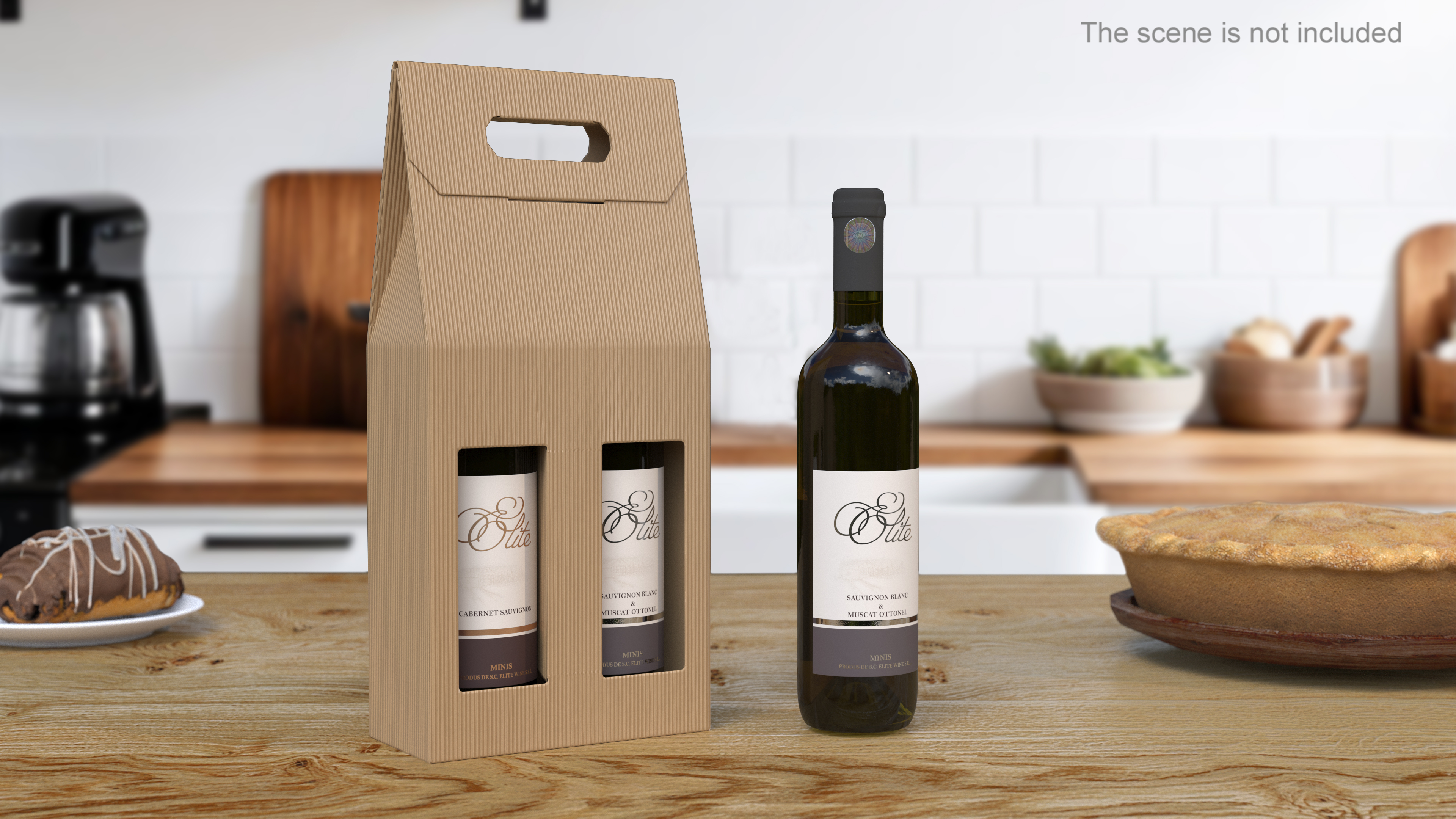 3D model Cardboard Craft Two Bottle Box