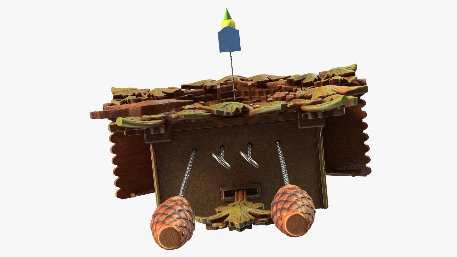 Colored Wooden Cuckoo Clock 3D