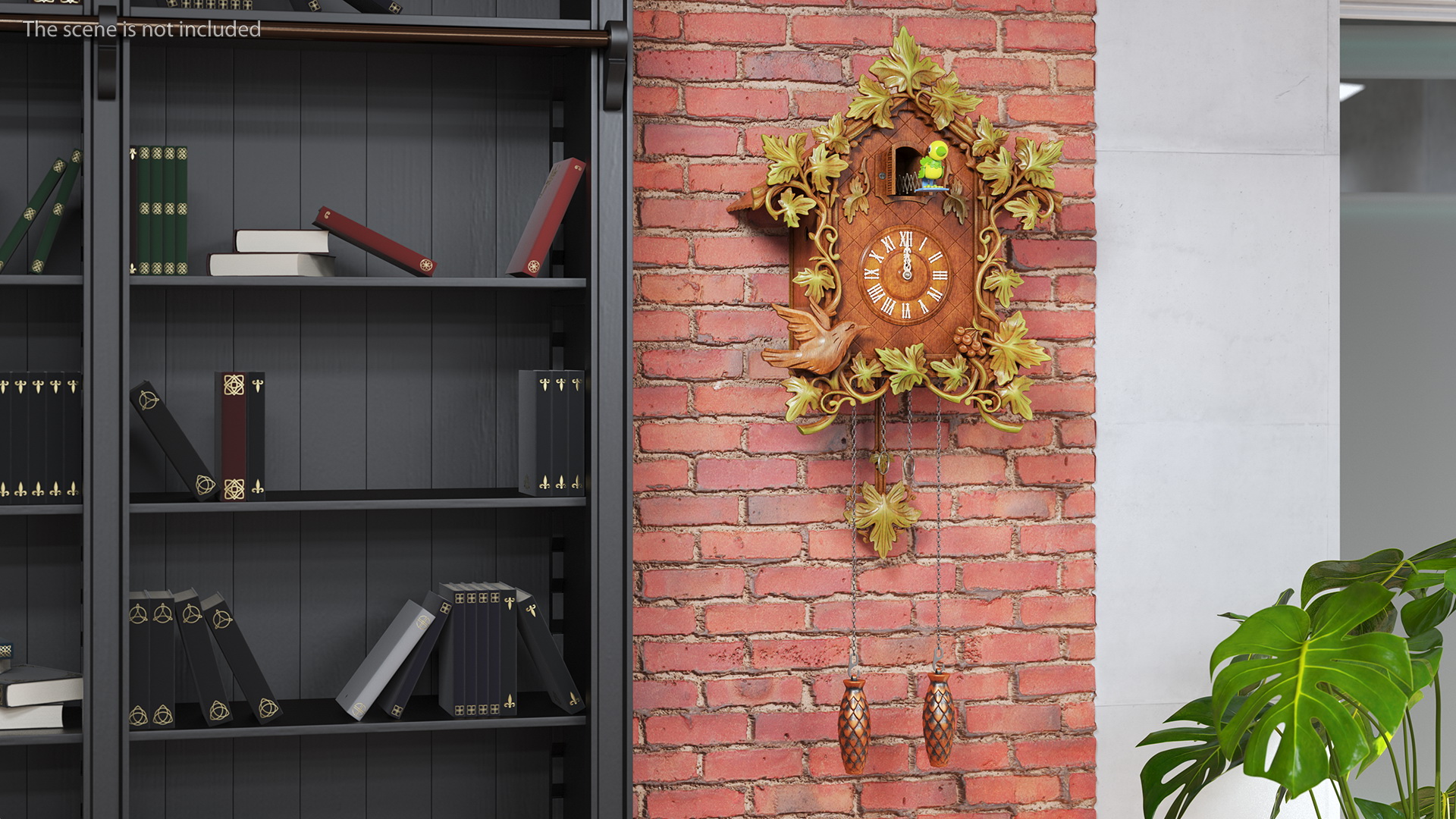 Colored Wooden Cuckoo Clock 3D