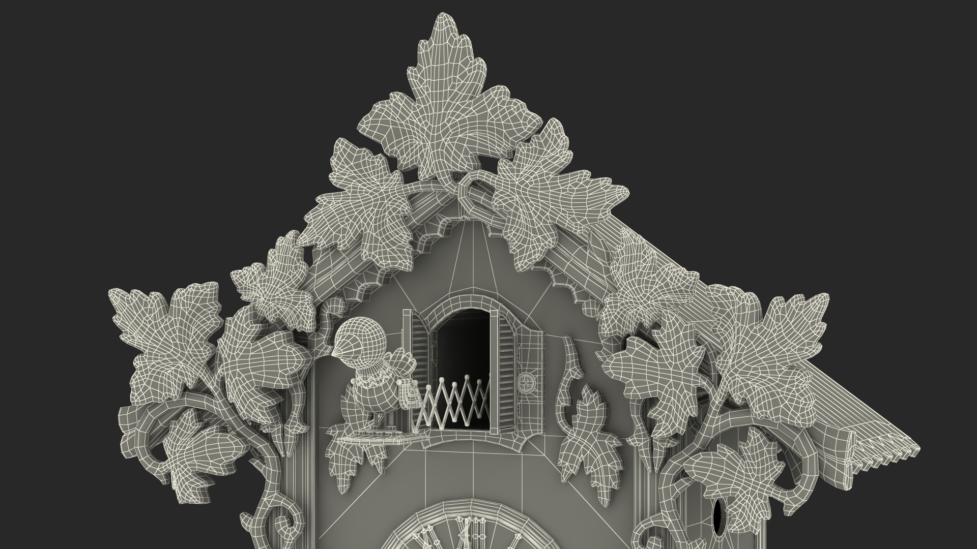 Colored Wooden Cuckoo Clock 3D