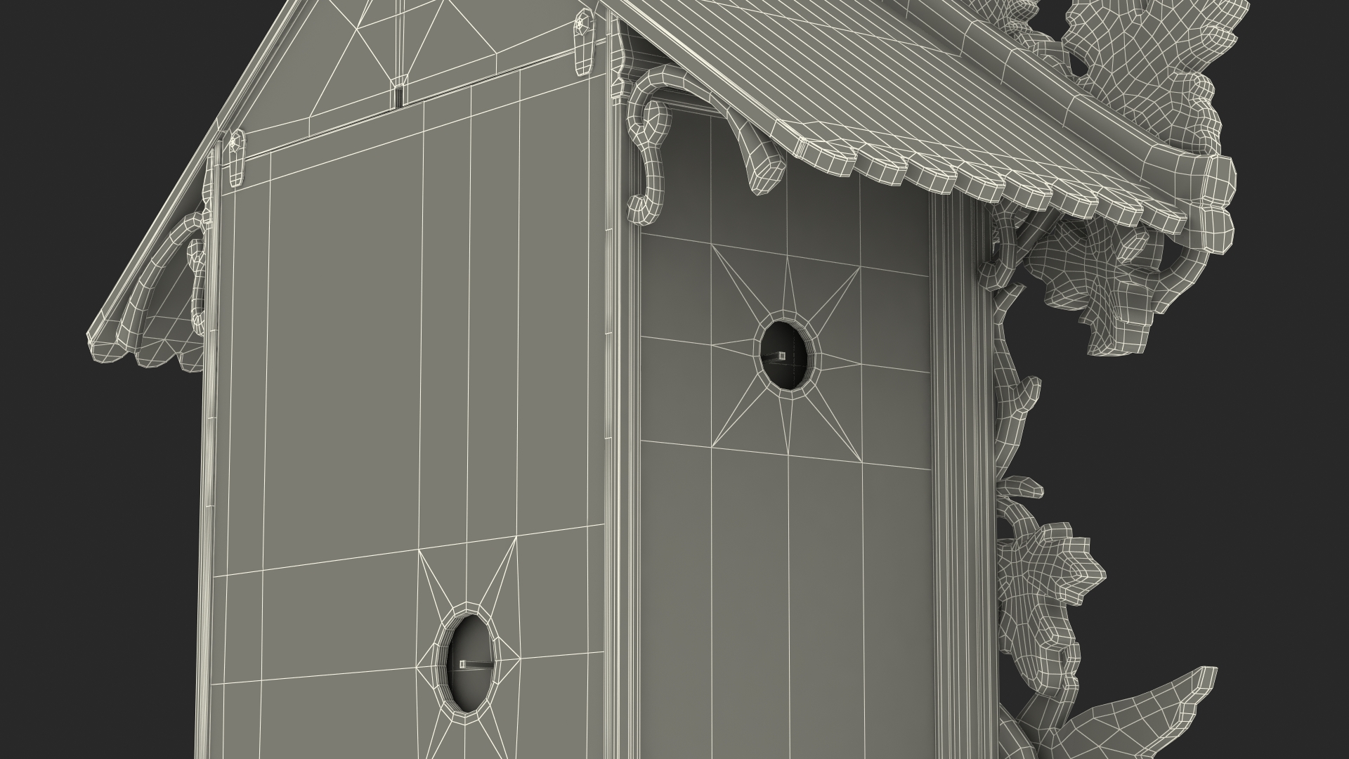 Colored Wooden Cuckoo Clock 3D