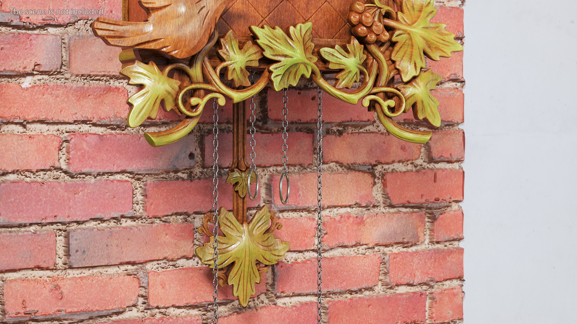 Colored Wooden Cuckoo Clock 3D