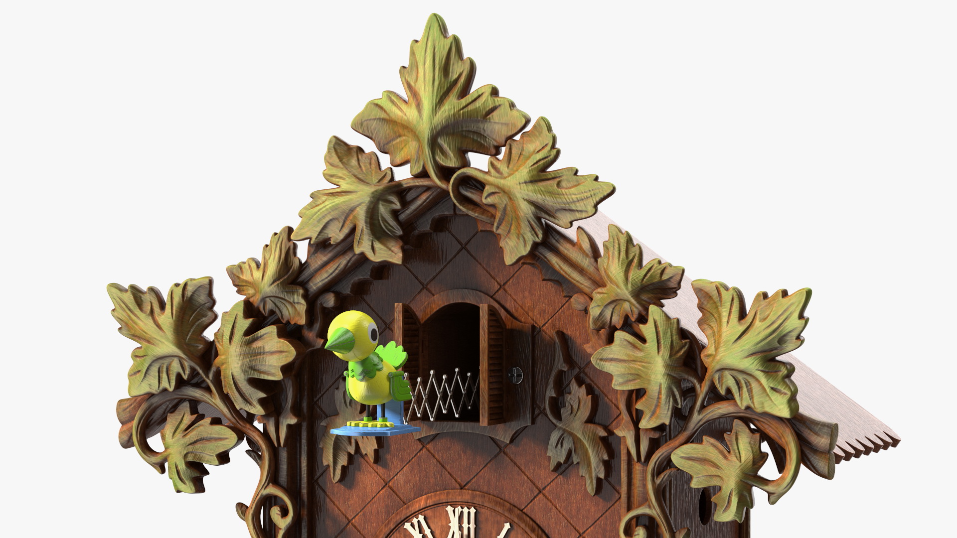 Colored Wooden Cuckoo Clock 3D