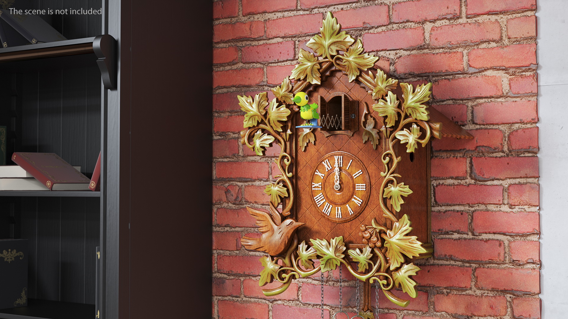 Colored Wooden Cuckoo Clock 3D