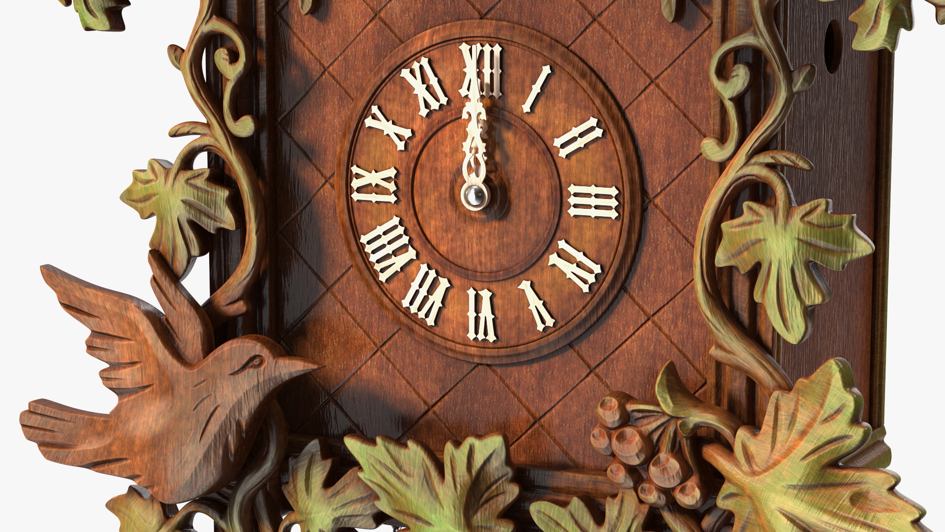 Colored Wooden Cuckoo Clock 3D