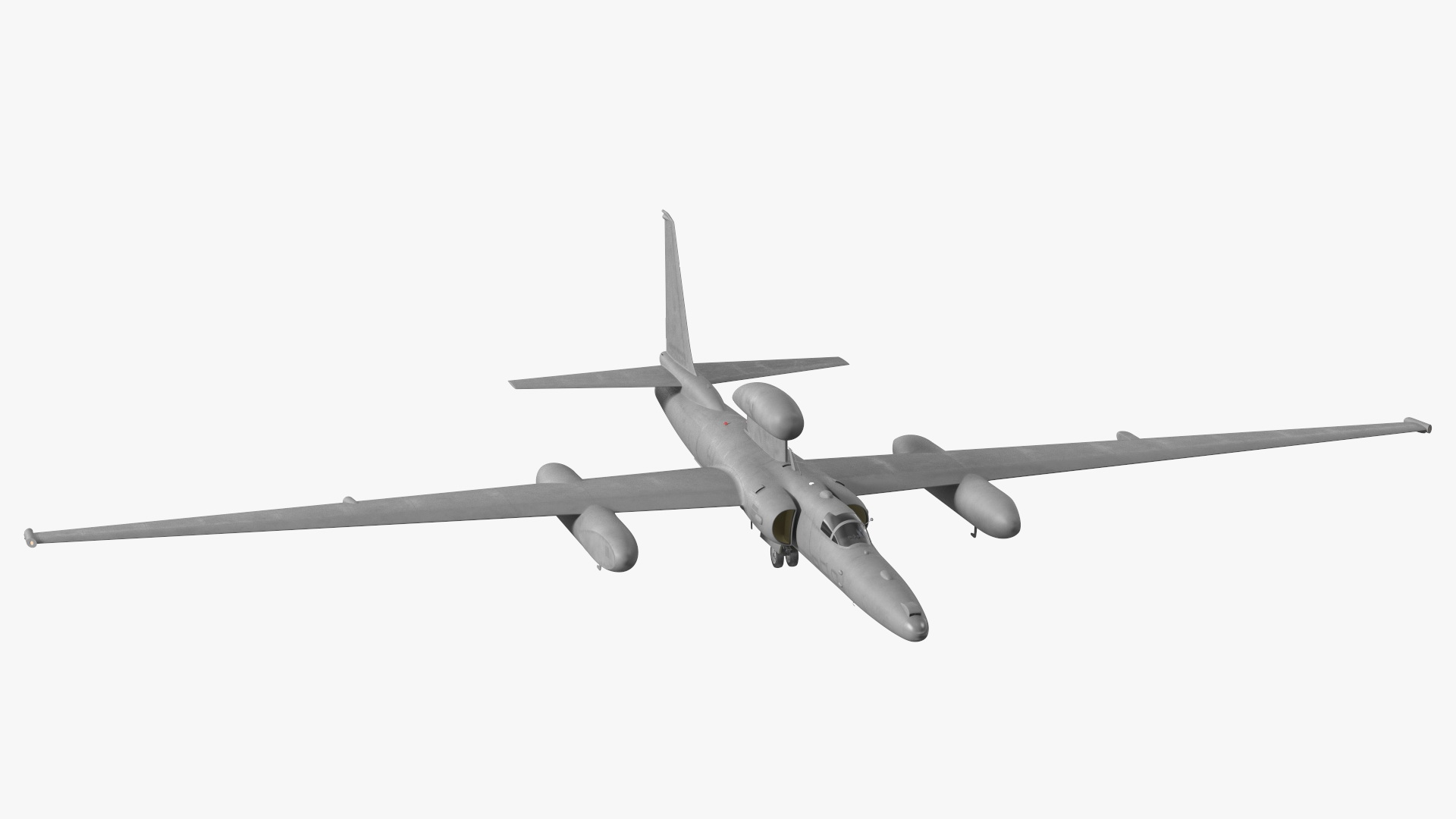 3D model Grey Reconnaissance Aircraft Simple Interior Rigged for Maya