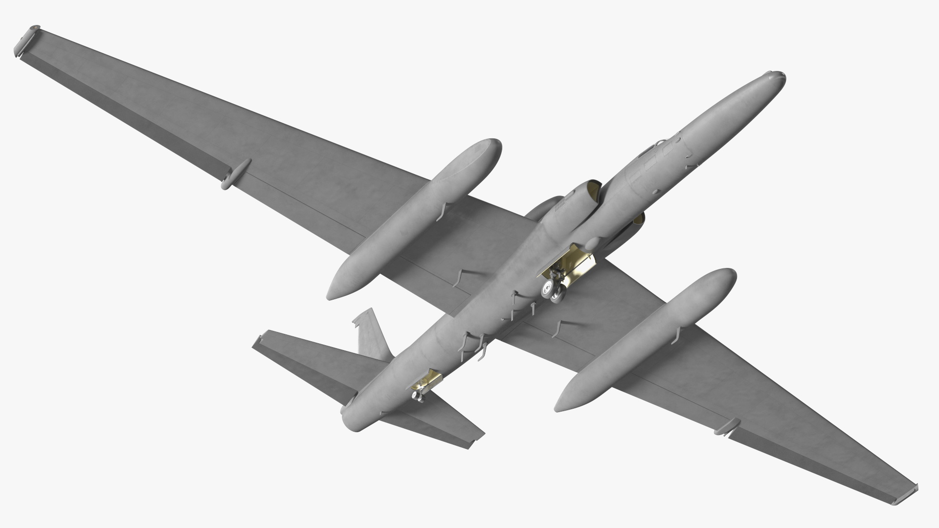 3D model Grey Reconnaissance Aircraft Simple Interior Rigged for Maya