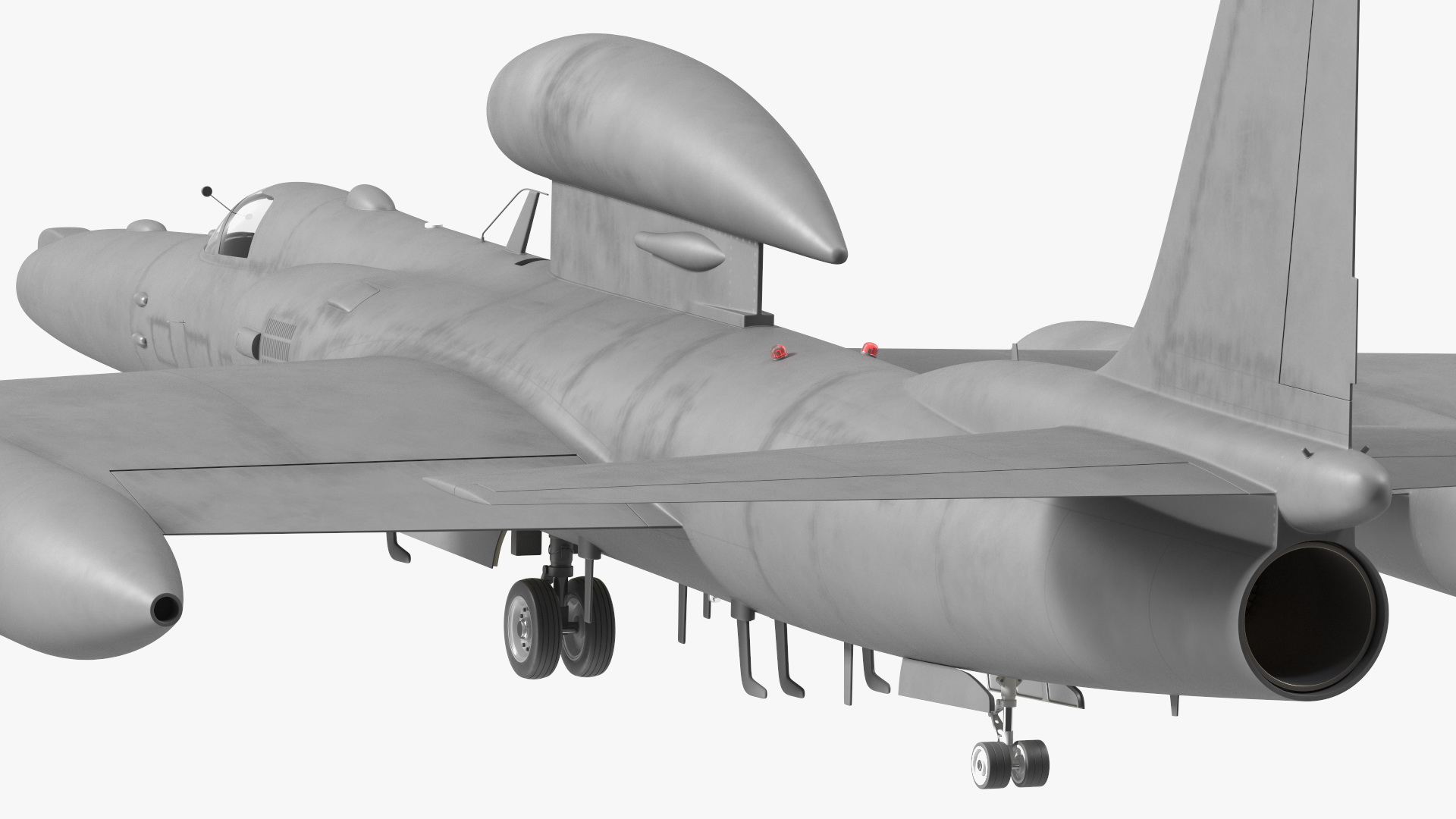 3D model Grey Reconnaissance Aircraft Simple Interior Rigged for Maya