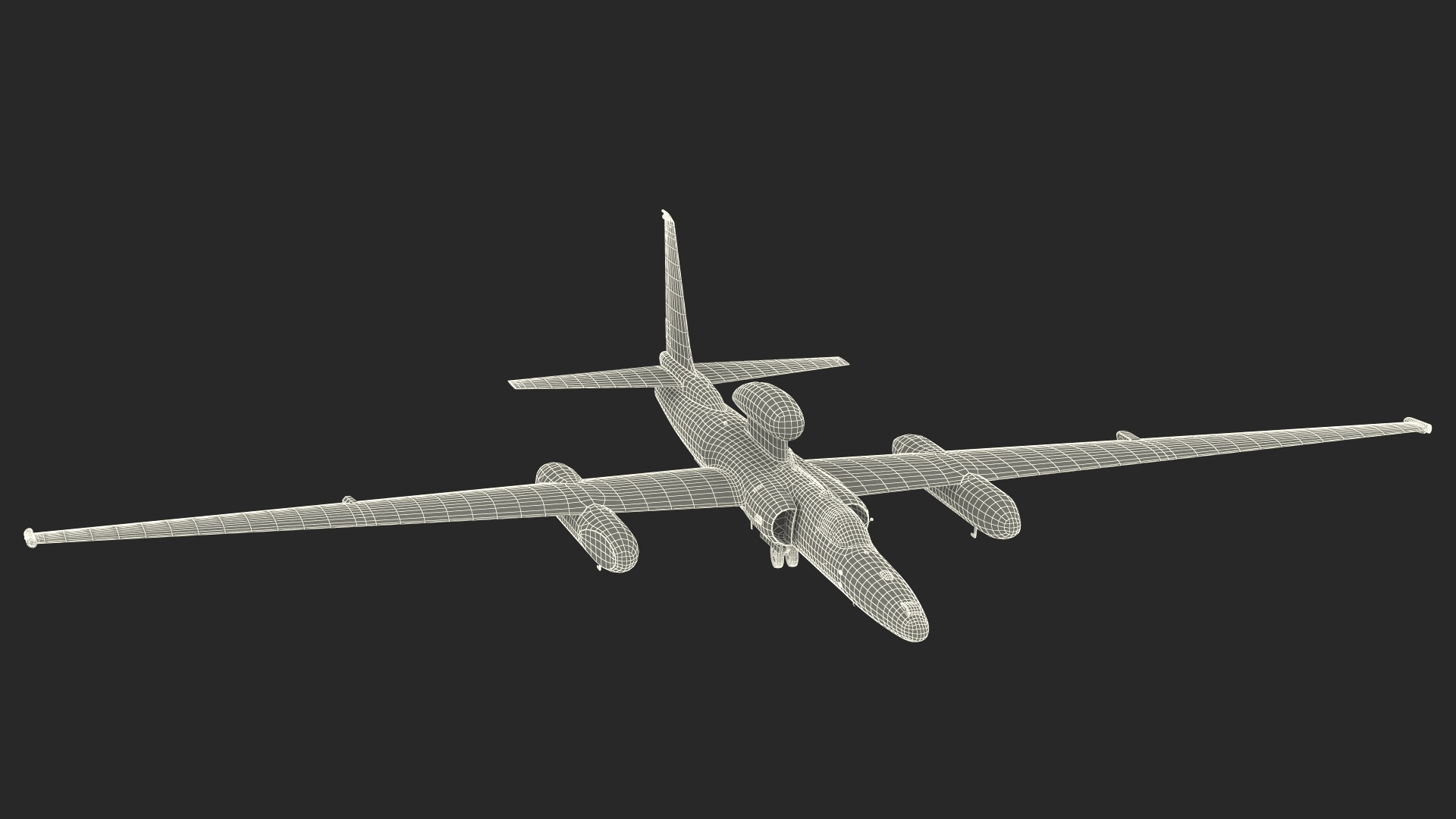 3D model Grey Reconnaissance Aircraft Simple Interior Rigged for Maya