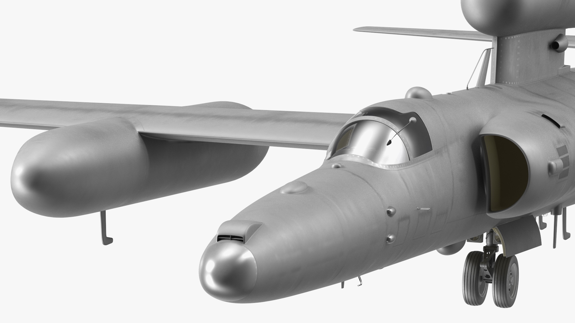 3D model Grey Reconnaissance Aircraft Simple Interior Rigged for Maya