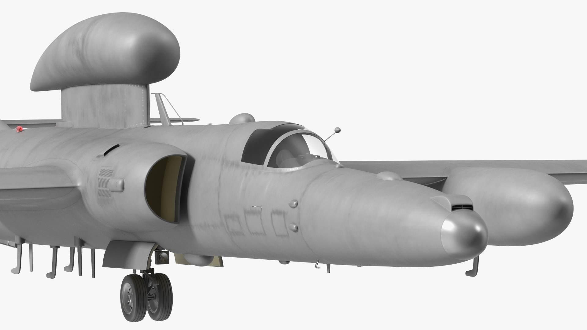 3D model Grey Reconnaissance Aircraft Simple Interior Rigged for Maya