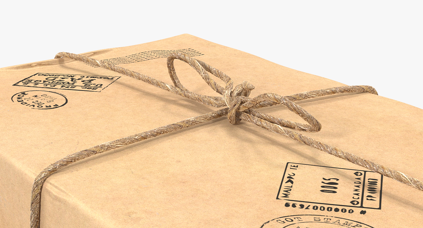 3D Paper Mail Package model