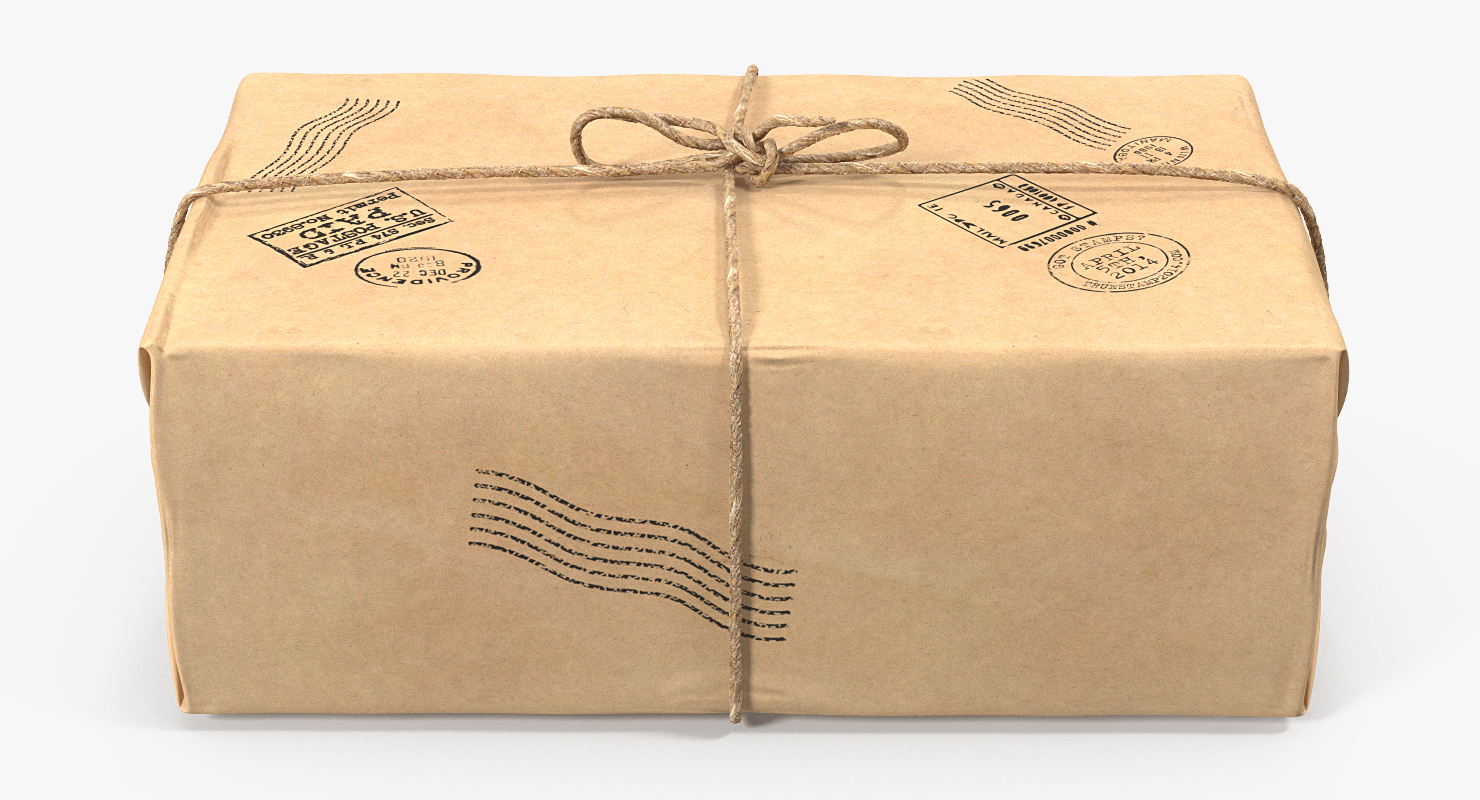 3D Paper Mail Package model