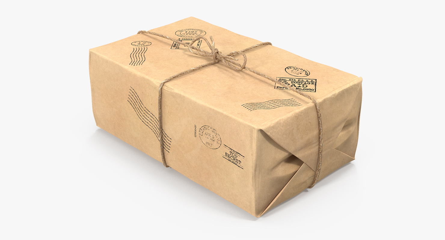 3D Paper Mail Package model
