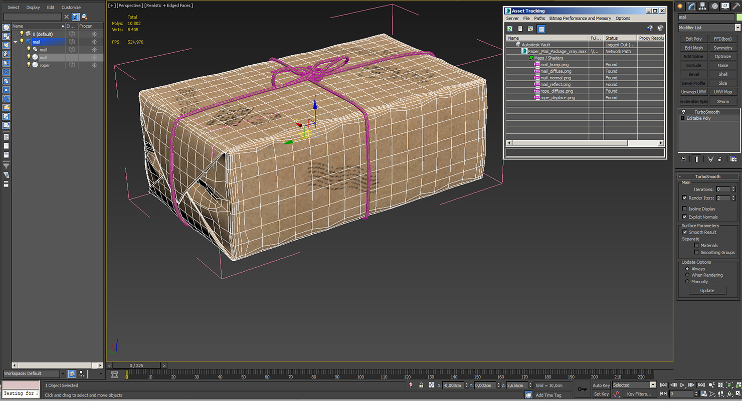 3D Paper Mail Package model