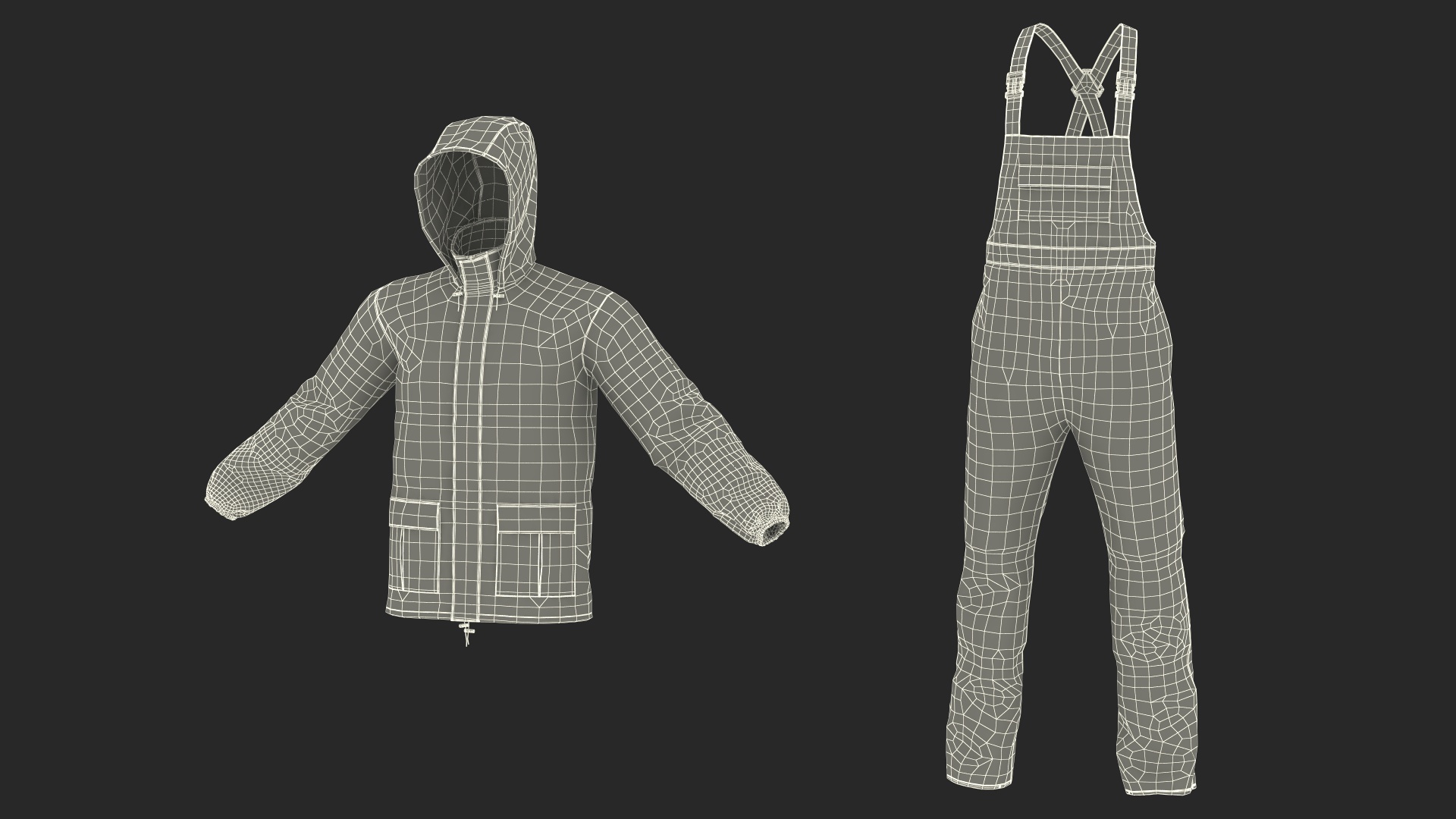 John Deere Unisex Yellow Rain Suit 3D model
