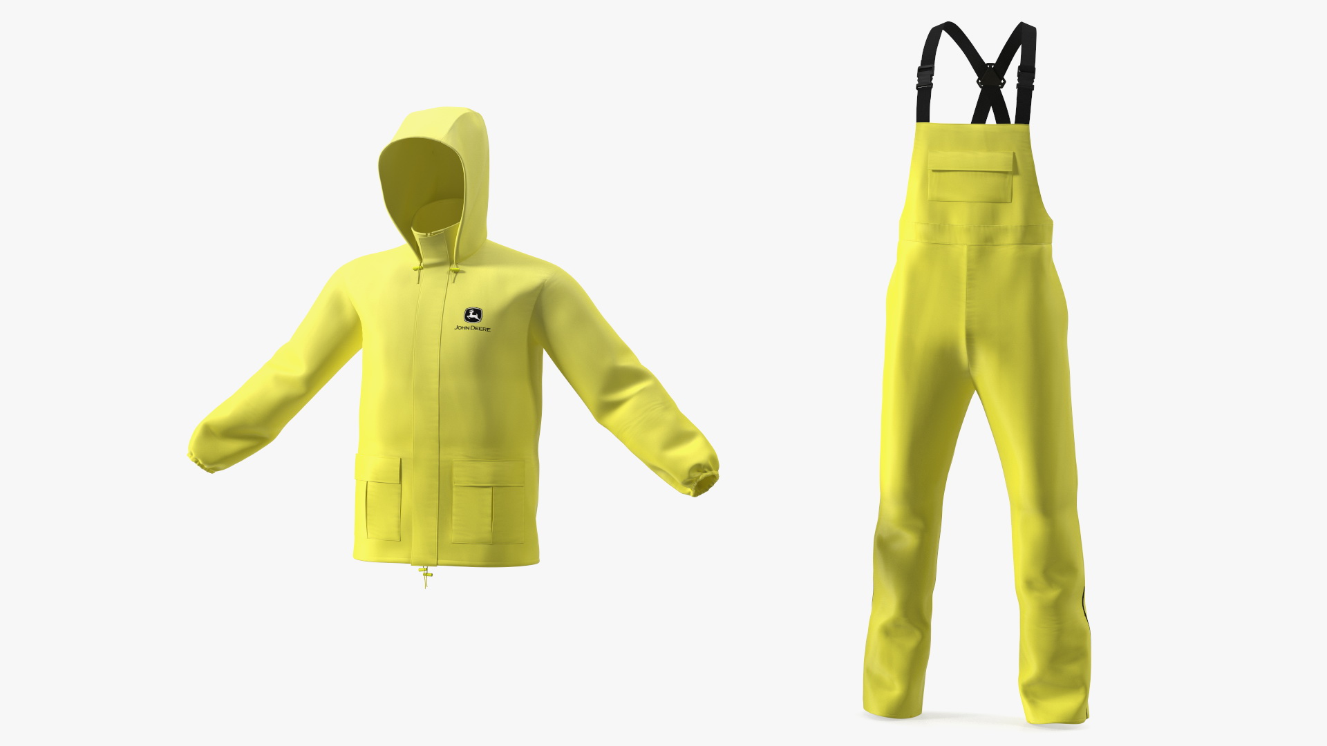 John Deere Unisex Yellow Rain Suit 3D model