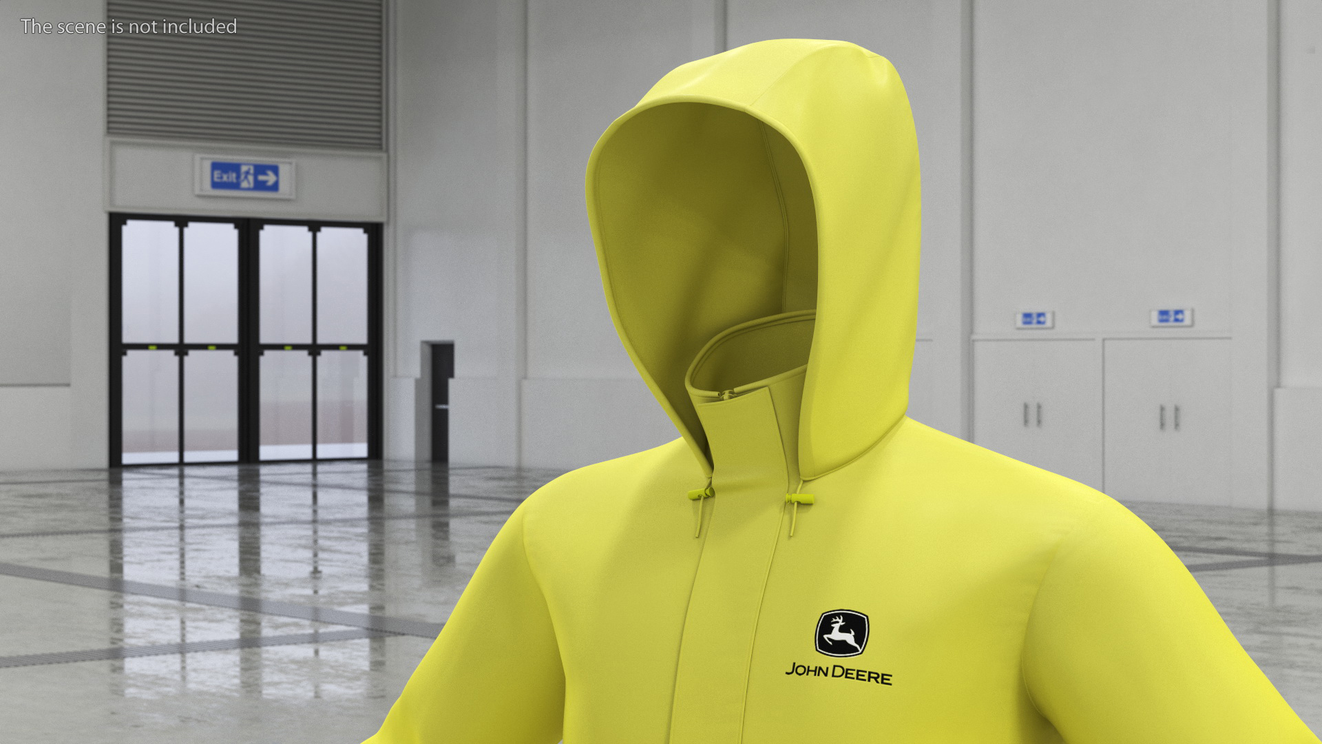 John Deere Unisex Yellow Rain Suit 3D model