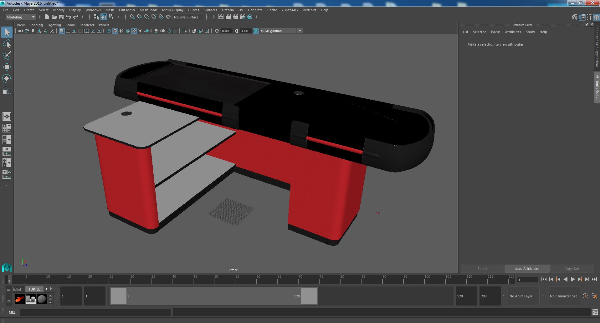 3D Small Retail Checkout Counter Red model