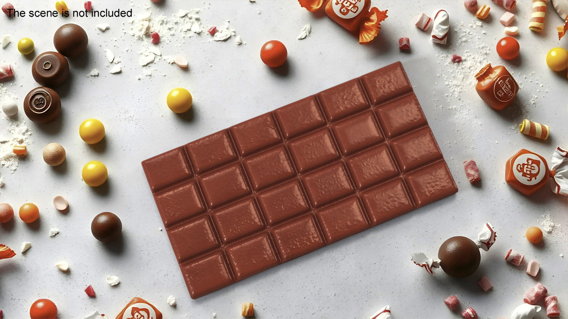 3D Realistic Chocolate Bar model