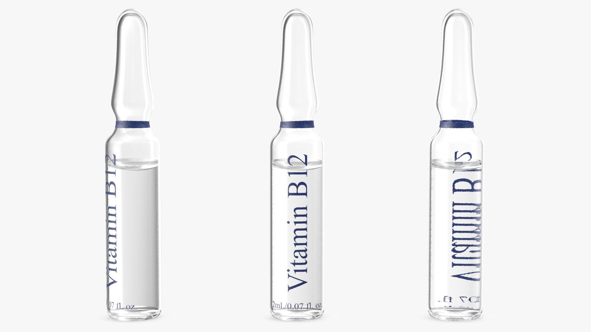 3D Vitamin B12 Cyanocobalamin 2ml Ampoule model