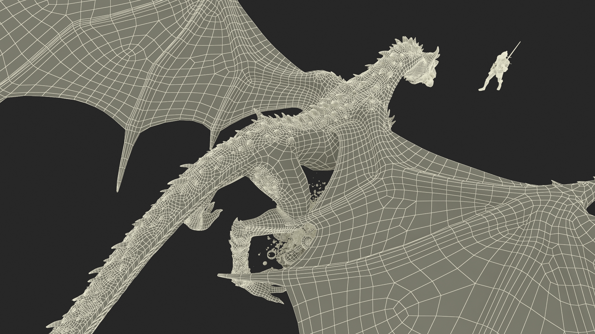 Dragon Guarding Treasures with Knight 3D