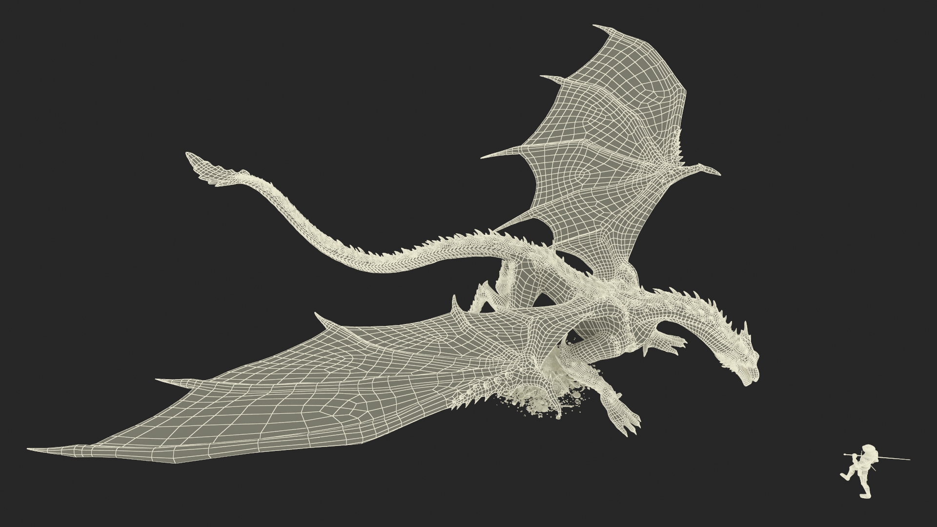 Dragon Guarding Treasures with Knight 3D