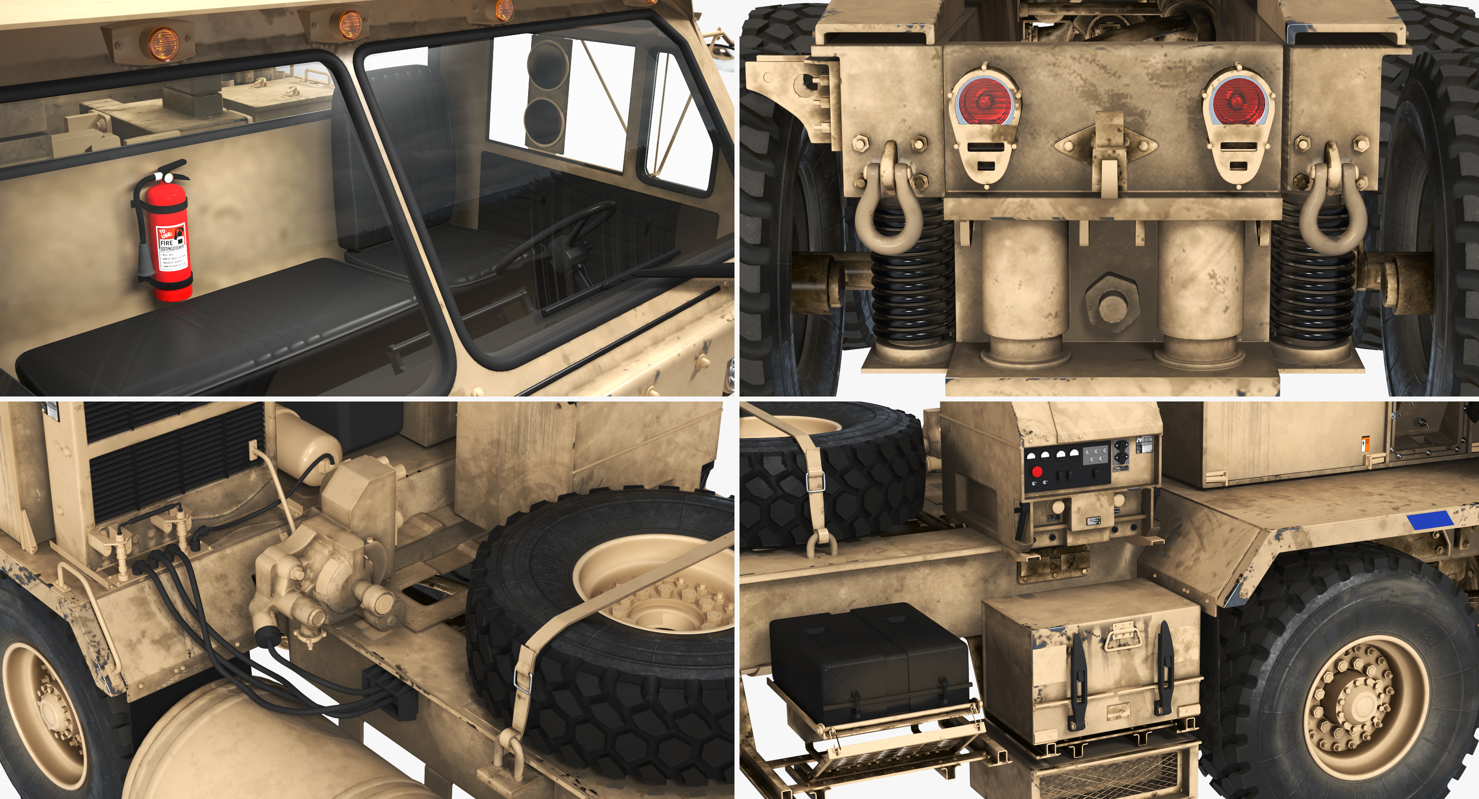 3D model Military Truck Oshkosh HEMTT M985 Sand Rigged