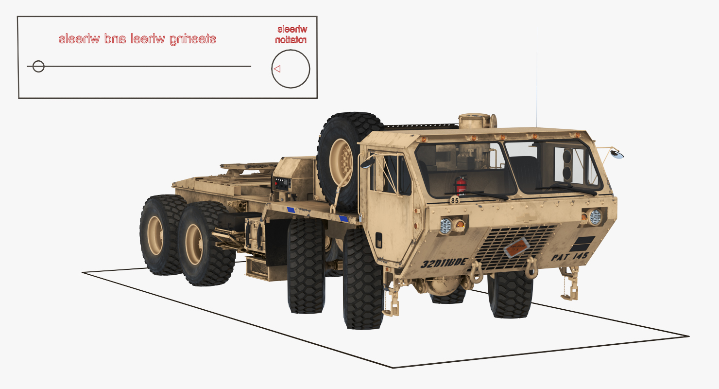 3D model Military Truck Oshkosh HEMTT M985 Sand Rigged